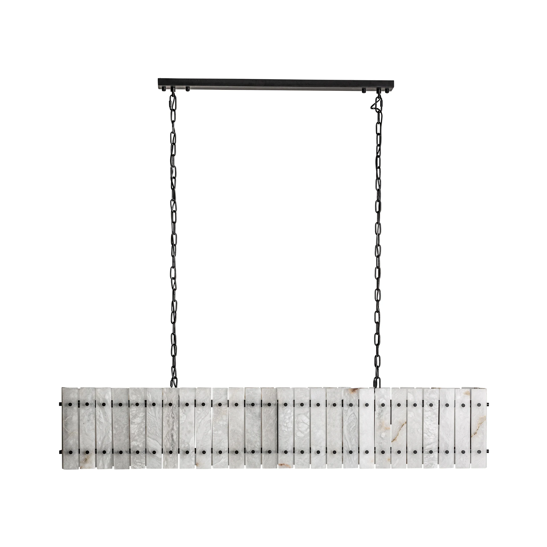 Lustra din Marmura si Fier, Alb, 142x38x27 cm - VicalHome 35647 [1]
