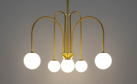Lustre - Lustră Neri, Metal și Sticlă Auriu - Moosee