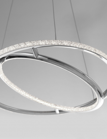 Lustra eleganta crom cu cristale Abiram Ø45 cm, doua piese tip inel LED ajustabile, 8107402 - Novaluce [2]