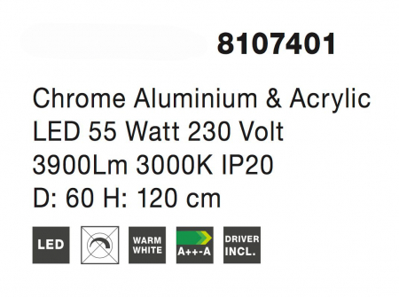 Lustra eleganta crom cu cristale Abiram Ø60 cm, trei piese tip inel LED ajustabile, 8107401 - Novaluce [5]