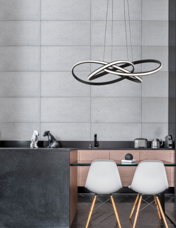Lustra eleganta LED forma bucla Mebo 58 cm alba/neagra, design modern, 9007801 - Novaluce [5]