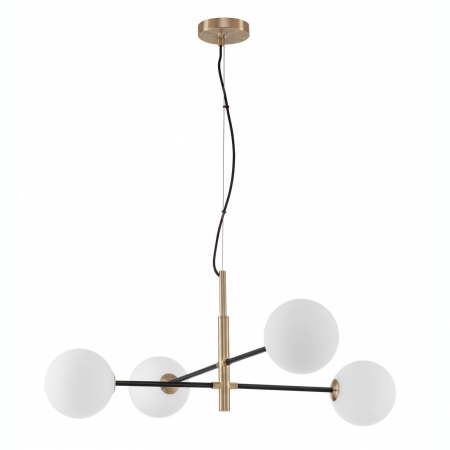 Lustre - Lustra eleganta Nelly auriu cu negru, 4 becuri G9, design modern sticla/metal, 9143304 - Novaluce