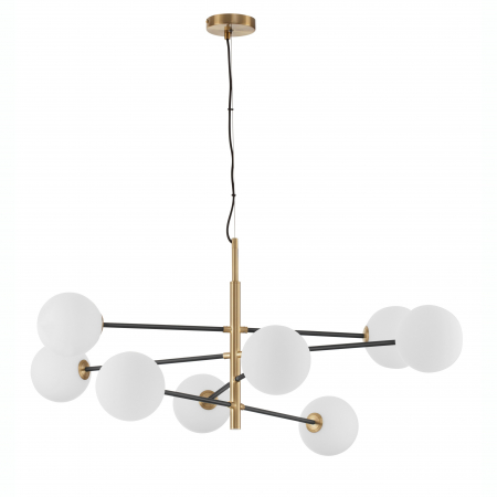 Lustre - Lustra eleganta Nelly auriu cu negru, 8 becuri G9, design modern sticla/metal, 9143308 - Novaluce