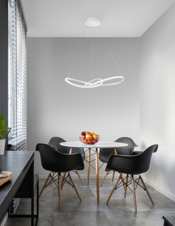 Lustra eleganta premium Loop aurie/alba Ø72 cm, forma bucla design modern, 1701101002 - Novaluce [7]