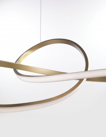 Lustra eleganta premium Loop aurie/alba Ø72 cm, forma bucla design modern, 1701101002 - Novaluce [1]