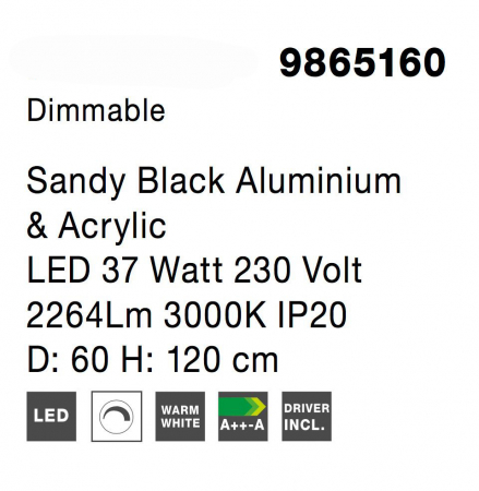 Lustra eleganta rotunda neagra cu cristale Draha Ø40/60/80/110 cm, LED dimabil, 9865110 - Novaluce [16]