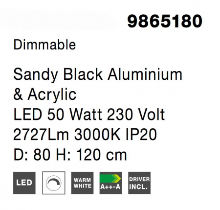 Lustra eleganta rotunda neagra cu cristale Draha Ø40/60/80/110 cm, LED dimabil, 9865110 - Novaluce [21]