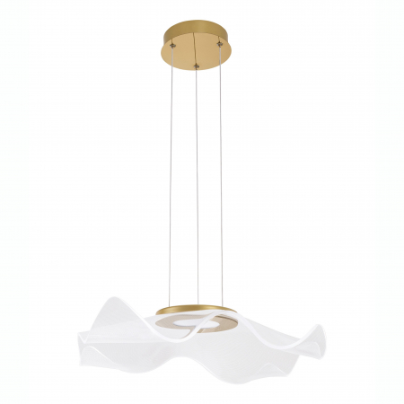 Lustre - Lustra eleganta Wavy aurie cu abajur ondulat transparent, LED 30W, 9054501 - Novaluce