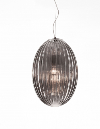 Lustra forma ou Egg 30x47 cm sticla alba/fumurie/galbena, design retro, 9190031 - Novaluce [1]