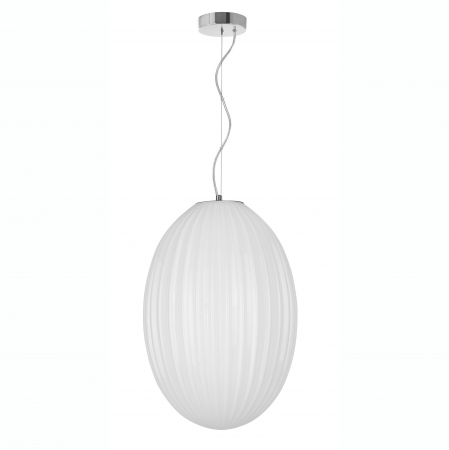 Lustra forma ou Egg 30x47 cm sticla alba/fumurie/galbena, design retro, 9190031 - Novaluce [14]