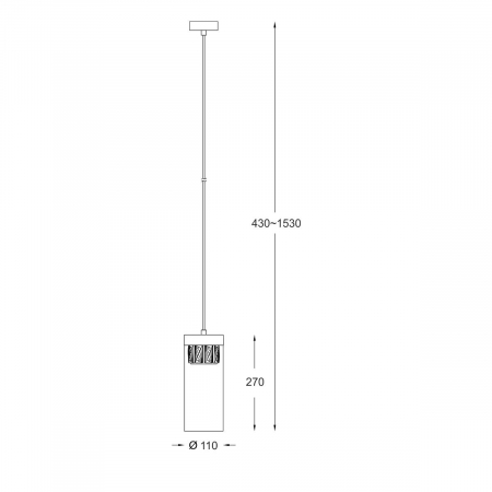 Lustra pendul cilindrica crom GEM Ø11 cm cu cristal, sticla transparenta/metal, 003064-009269 - Zumaline [2]