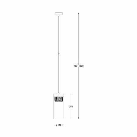 Lustra pendul cilindrica neagra GEM Ø11 cm cu cristale, sticla transparenta/metal, 003064-011294 - Zumaline [2]