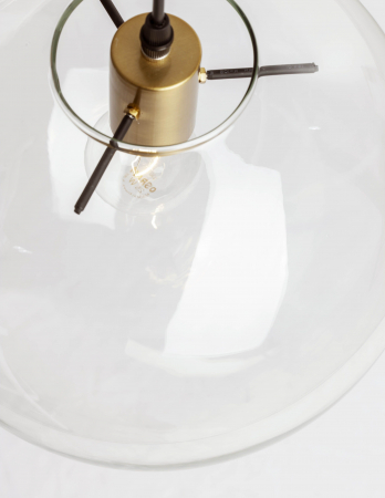 Lustra glob sticla transparent Levi Gold Ø25/30 cm, metal auriu, 1xE27, 9416930 - Novaluce [1]
