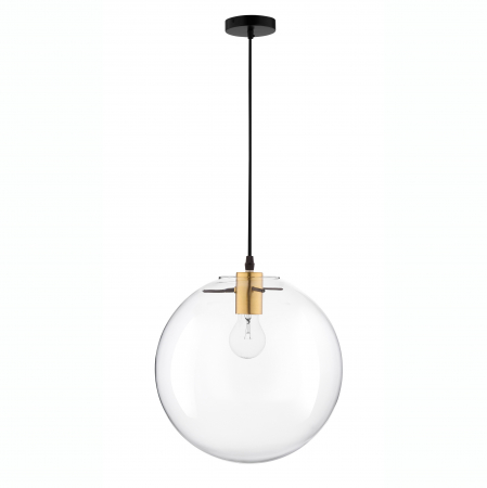 Lustra glob sticla transparent Levi Gold Ø25/30 cm, metal auriu, 1xE27, 9416930 - Novaluce [0]