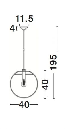 Lustra glob transparent sticla Levi Black Ø30/40/50 cm, metal negru, 1xE27, 42108001 - Novaluce [6]