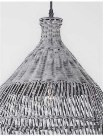 Lustra gri tip pendul premium Marga, din ratan, Ø 42 cm, inaltime reglabila, 9586702 - Novaluce [7]