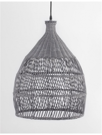Lustra gri tip pendul premium Marga, din ratan, Ø 42 cm, inaltime reglabila, 9586702 - Novaluce [1]