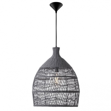 Promotii - Lustra gri tip pendul premium Marga, din ratan, Ø 42 cm, inaltime reglabila, 9586702 - Novaluce