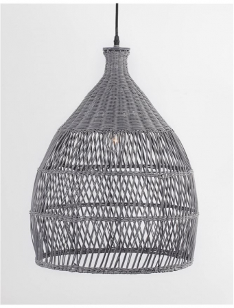 Lustra gri tip pendul premium Marga, din ratan, Ø 42 cm, inaltime reglabila, 9586702 - Novaluce [2]
