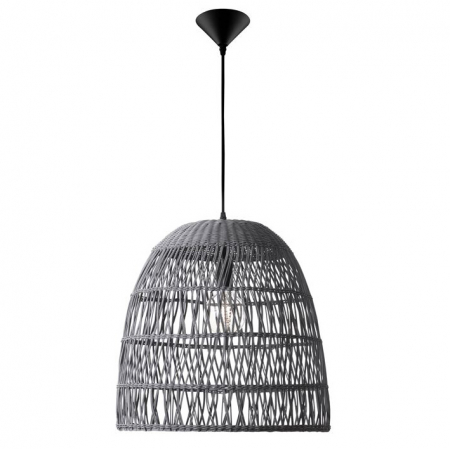 Promotii - Lustra gri tip pendul premium Marga, din ratan, Ø 46,5 cm, inaltime reglabila, 9586671 - Novaluce