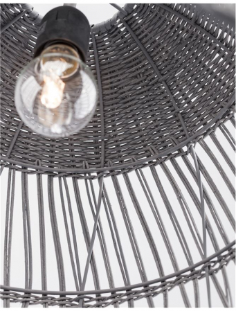 Lustra gri tip pendul premium Marga, din ratan, Ø 46,5 cm, inaltime reglabila, 9586671 - Novaluce [7]