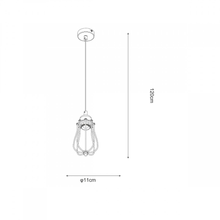 Lustra neagra pendul design retro HORTA 11 cm metal, 003064-007890 - Zumaline [1]