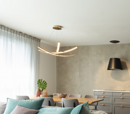 Lustra iluminare LED dimabila finisaj cupru Gezzo Ø 106 cm otel inoxidabil/acril, P0312D - Maxlight [5]