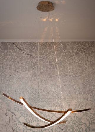 Lustra iluminare LED dimabila finisaj cupru Gezzo Ø 106 cm otel inoxidabil/acril, P0312D - Maxlight [3]