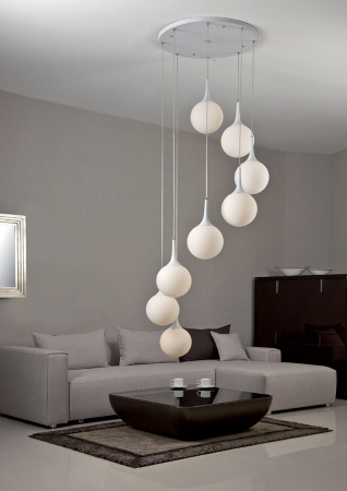 Lustra inalta lux alba cu 8 surse de lumina Maike Ø 70x300 cm metal/sticla opal, CX4094 - Maxlight [2]