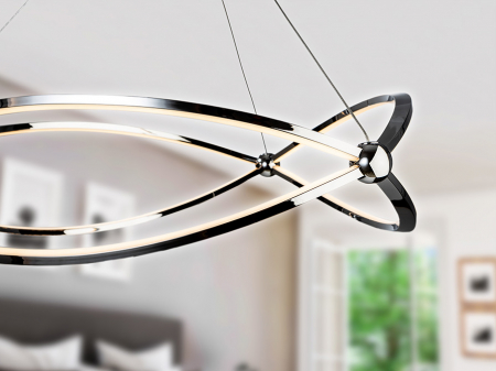 Lustra LED crom/aur roz Diama Ø 57 cm, metal, inaltime reglabila, 757232 - Schuller [8]