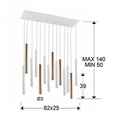 Lustra LED dimabila diverse culori Kimber, 14 pendule metal, inaltime reglabila, telecomanda, 373425D - Schuller [7]