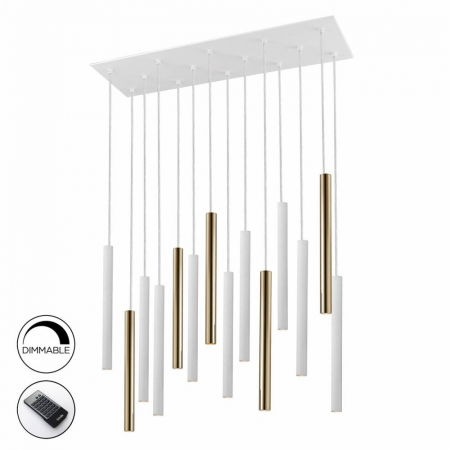 Lustra LED dimabila diverse culori Kimber, 14 pendule metal, inaltime reglabila, telecomanda, 373425D - Schuller [8]