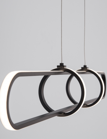 Lustra LED dimabila aurie/neagra Nojus 90 cm din 3 piese, design modern lux, 9113121 - Novaluce [3]