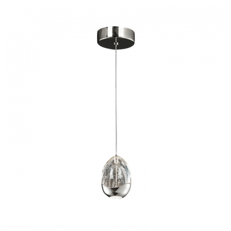 Lustre - Lustra LED crom/aurie Rikki, pendul din sticla cu bule decorative, inaltime reglabila, 784326 - Schuller