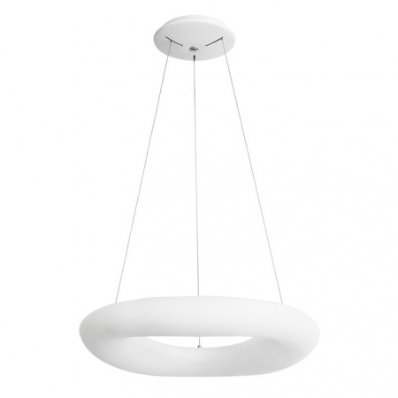 Lustre - Lustra LED dimabila din acril alba Sema Ø 60 cm, baza metal, ajustabila, 9106246 - Novaluce