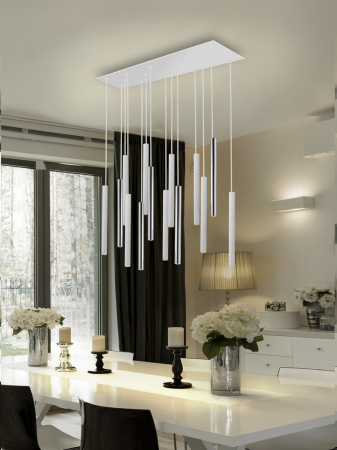 Lustra LED dimabila diverse culori Kimber, 14 pendule metal, inaltime reglabila, telecomanda, 373425D - Schuller [3]