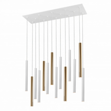 Lustra LED dimabila dreptunghiulara diverse culori Kimber, 14 pendule metal, inaltime reglabila, 373437 - Schuller [0]