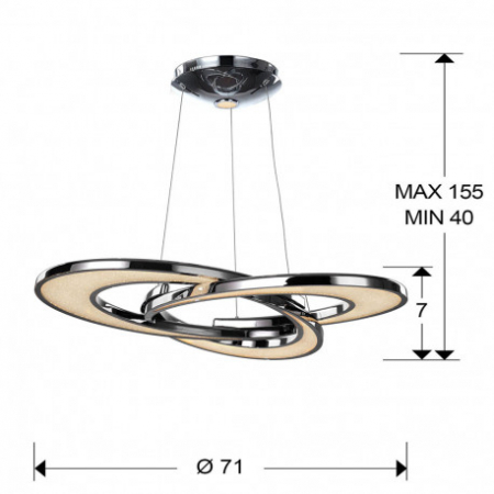 Lustra LED dimabila lux crom Zafa, metal si cristal, inaltime reglabila, 447510 - Schuller [1]