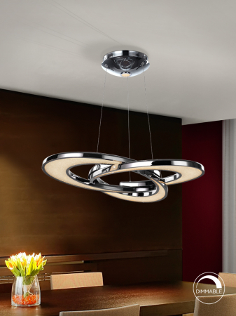Lustra LED dimabila lux crom Zafa, metal si cristal, inaltime reglabila, 447510 - Schuller [2]