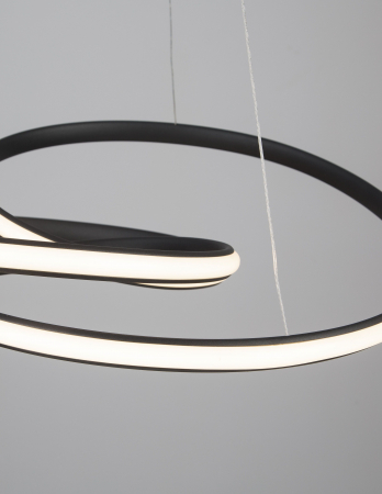 Lustra LED dimabila moderna forma bucla Asaf 52 cm, metal alb/negru/maro, 9147113 - Novaluce [14]