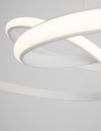 Lustra LED dimabila moderna forma bucla Asaf 52 cm, metal alb/negru/maro, 9147113 - Novaluce [25]