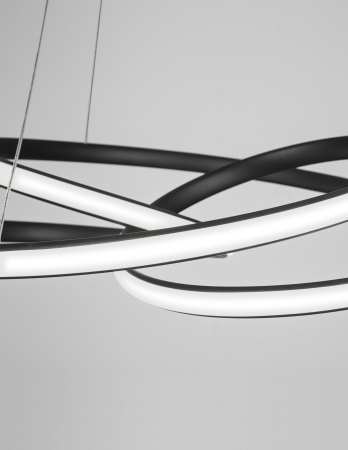 Lustra LED dimabila moderna forma bucla Asaf 52 cm, metal alb/negru/maro, 9147113 - Novaluce [18]