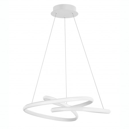 Lustra LED dimabila moderna forma bucla Asaf 52 cm, metal alb/negru/maro, 9147113 - Novaluce [20]