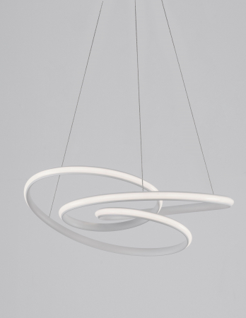 Lustra LED dimabila moderna forma bucla Asaf 52 cm, metal alb/negru/maro, 9147113 - Novaluce [24]