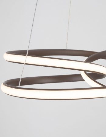 Lustra LED dimabila moderna forma bucla Asaf 52 cm, metal alb/negru/maro, 9147113 - Novaluce [2]