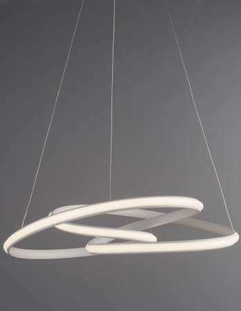 Lustra LED dimabila moderna forma bucla Asaf 52 cm, metal alb/negru/maro, 9147113 - Novaluce [21]