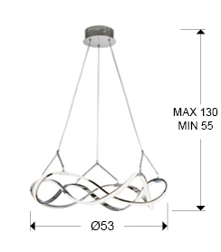 Lustra LED dimabila rotunda lux crom Cosete Ø 53 cm, metal, inaltime reglabila, 763824 - Schuller [4]