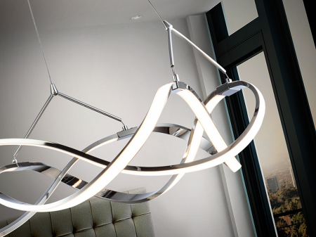 Lustra LED dimabila rotunda lux crom Cosete Ø 53 cm, metal, inaltime reglabila, 763824 - Schuller [3]