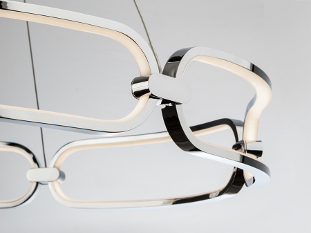Lustra LED dimabila rotunda lux aur roz/crom Githa Ø 47/60/80 cm, metal, inaltime reglabila, 786645 - Schuller [3]