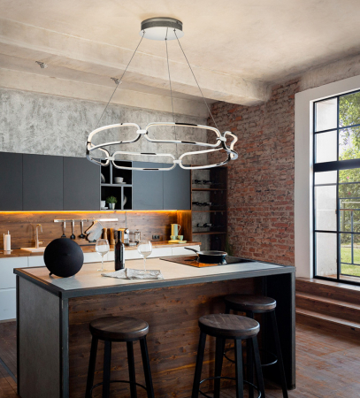Lustra LED dimabila rotunda lux aur roz/crom Githa Ø 47/60/80 cm, metal, inaltime reglabila, 786645 - Schuller [26]